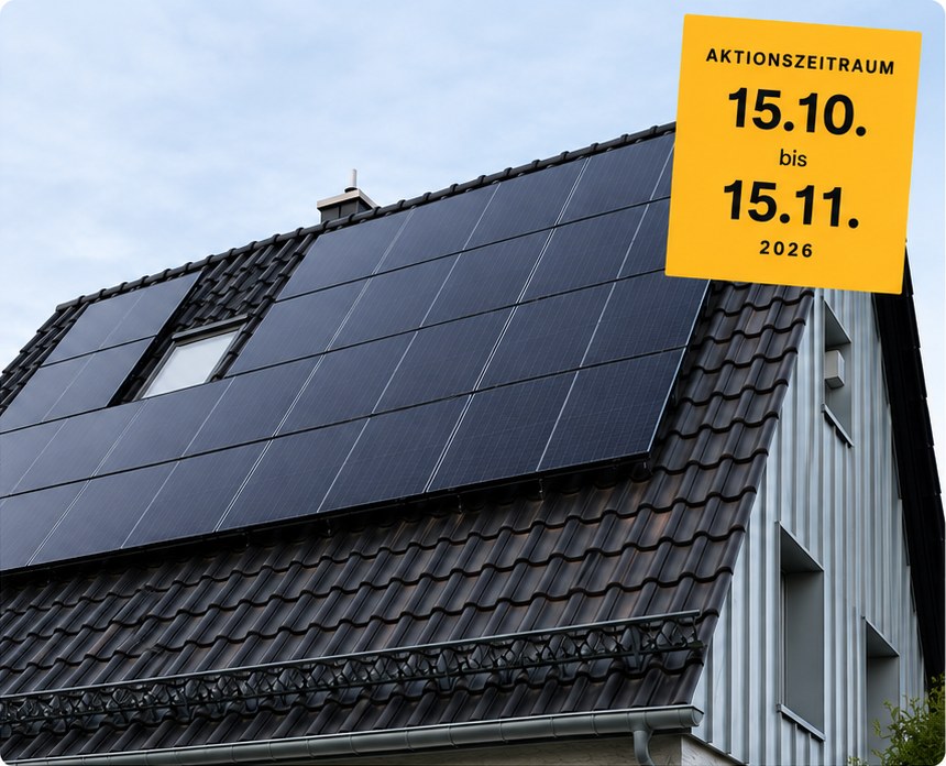 herbstaktion-dachfoto Dach mit PV-Anlage, Aktionszeitraum 15.10. bis 15.11.2026